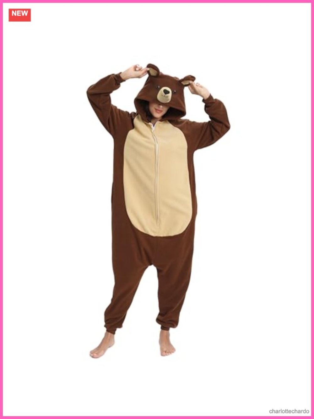 Fleece Hooded One-Piece Pajamas Animal Cosplay Sleepwear